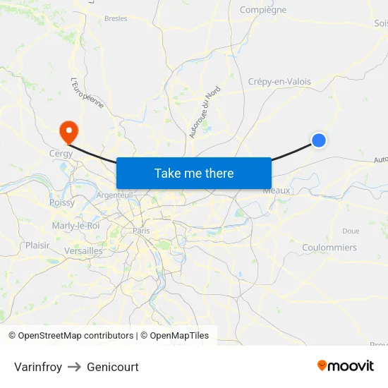 Varinfroy to Genicourt map