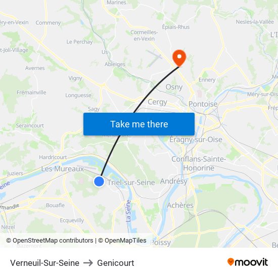 Verneuil-Sur-Seine to Genicourt map