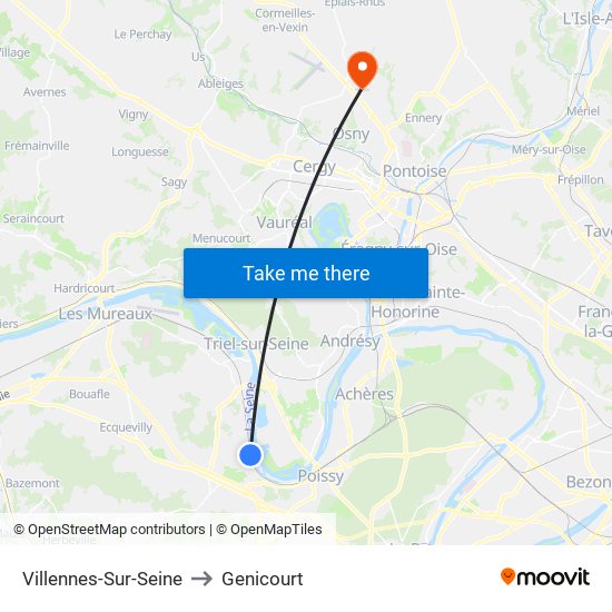 Villennes-Sur-Seine to Genicourt map