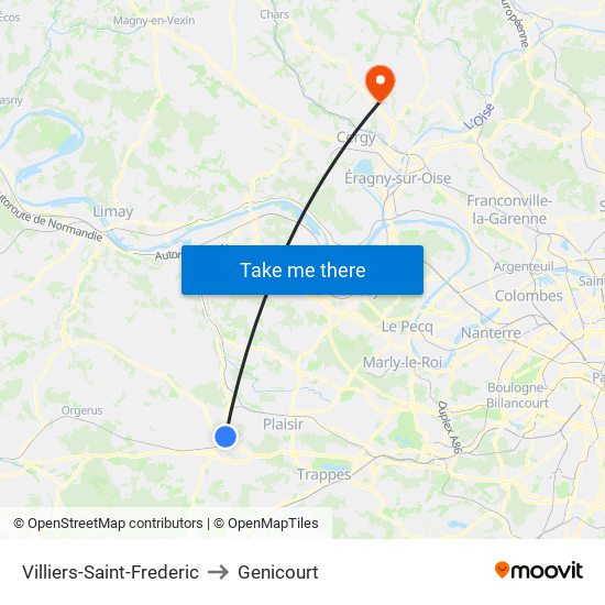 Villiers-Saint-Frederic to Genicourt map