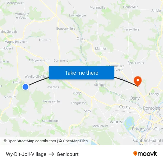 Wy-Dit-Joli-Village to Genicourt map