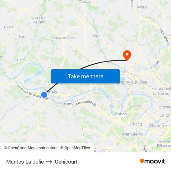 Mantes-La-Jolie to Genicourt map