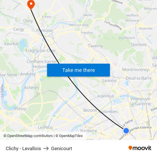 Clichy - Levallois to Genicourt map