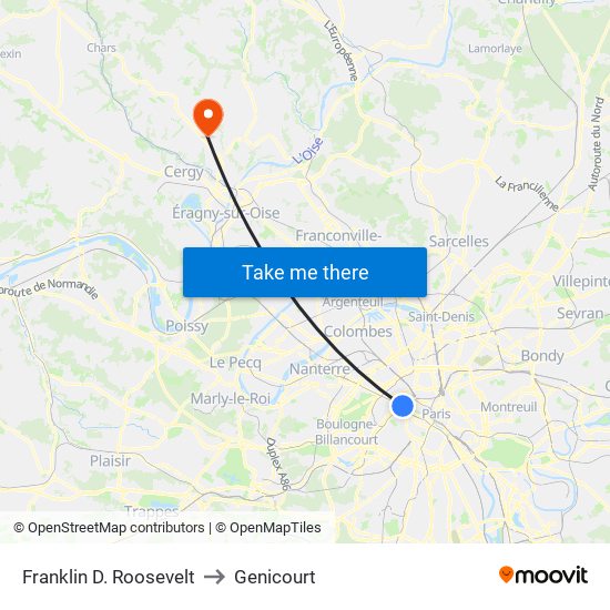 Franklin D. Roosevelt to Genicourt map