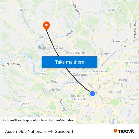 Assemblée Nationale to Genicourt map