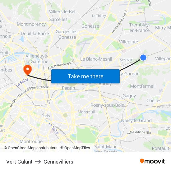 Vert Galant to Gennevilliers map