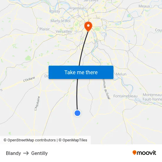 Blandy to Gentilly map