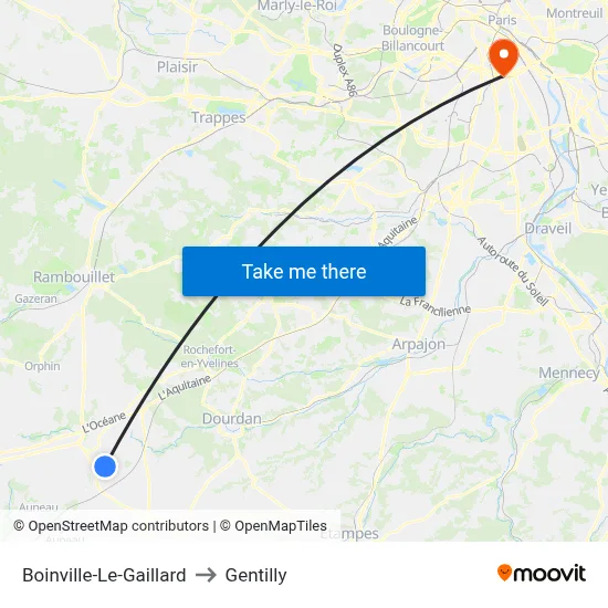 Boinville-Le-Gaillard to Gentilly map