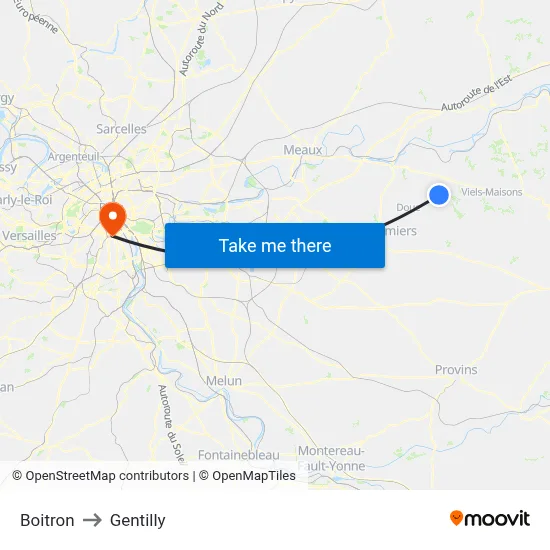 Boitron to Gentilly map