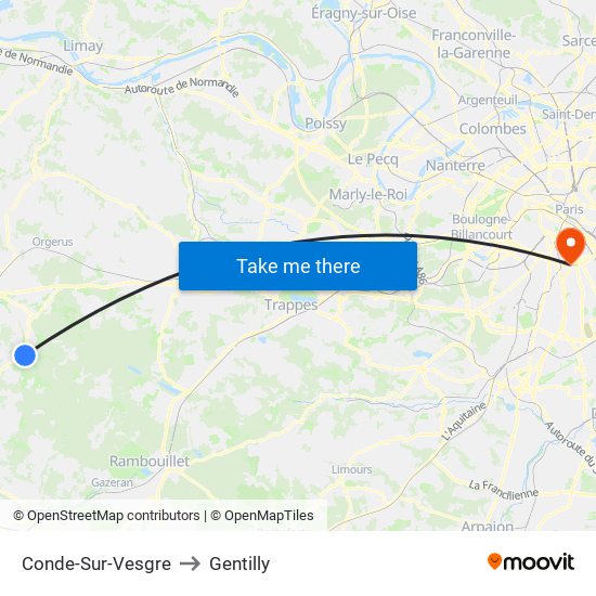 Conde-Sur-Vesgre to Gentilly map