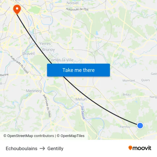 Echouboulains to Gentilly map