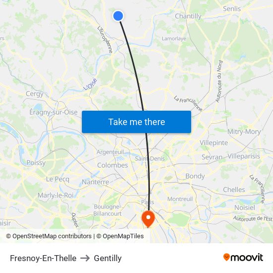 Fresnoy-En-Thelle to Gentilly map