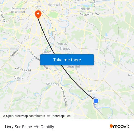 Livry-Sur-Seine to Gentilly map