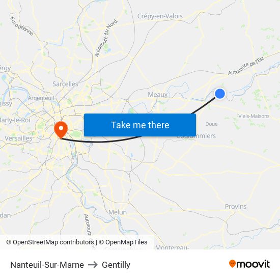 Nanteuil-Sur-Marne to Gentilly map