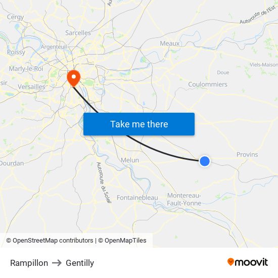 Rampillon to Gentilly map