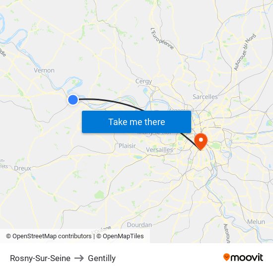 Rosny-Sur-Seine to Gentilly map