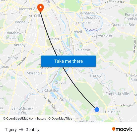 Tigery to Gentilly map