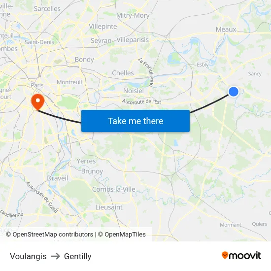 Voulangis to Gentilly map