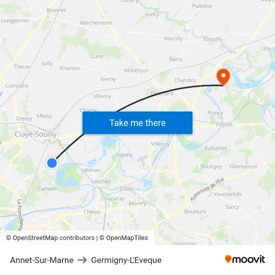 Annet-Sur-Marne to Germigny-L'Eveque map