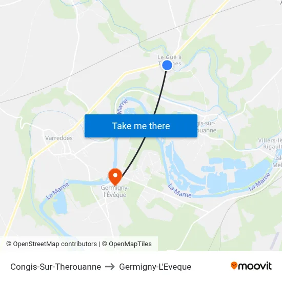 Congis-Sur-Therouanne to Germigny-L'Eveque map