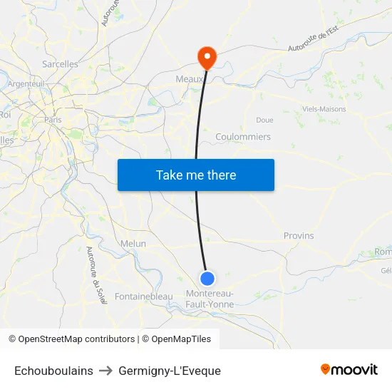 Echouboulains to Germigny-L'Eveque map