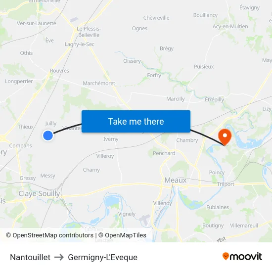 Nantouillet to Germigny-L'Eveque map
