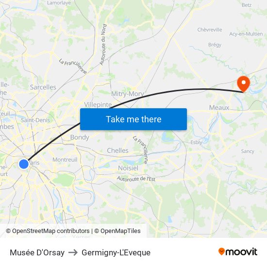 Musée D'Orsay to Germigny-L'Eveque map