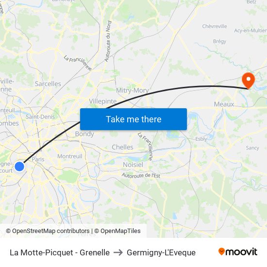 La Motte-Picquet - Grenelle to Germigny-L'Eveque map