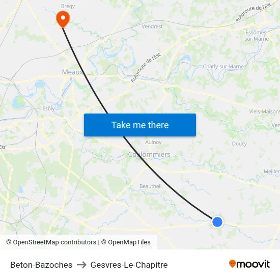 Beton-Bazoches to Gesvres-Le-Chapitre map