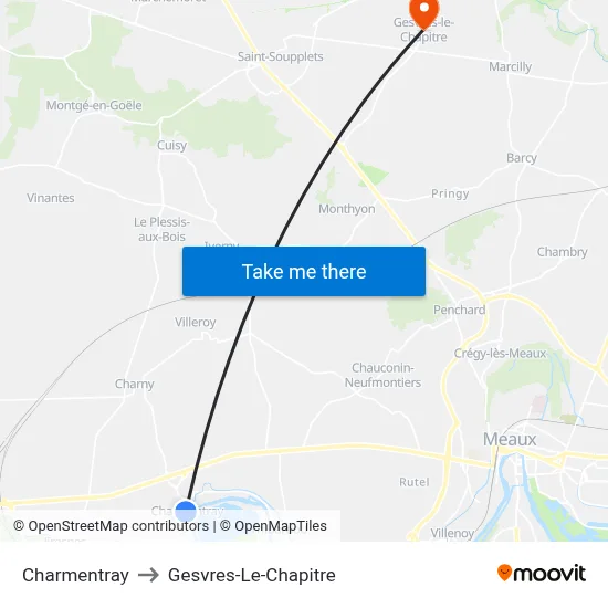 Charmentray to Gesvres-Le-Chapitre map