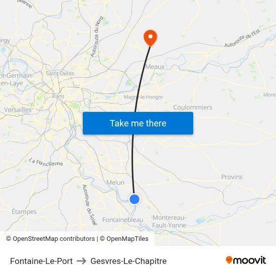Fontaine-Le-Port to Gesvres-Le-Chapitre map