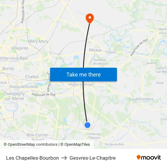 Les Chapelles-Bourbon to Gesvres-Le-Chapitre map