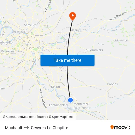 Machault to Gesvres-Le-Chapitre map