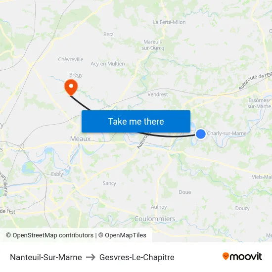 Nanteuil-Sur-Marne to Gesvres-Le-Chapitre map