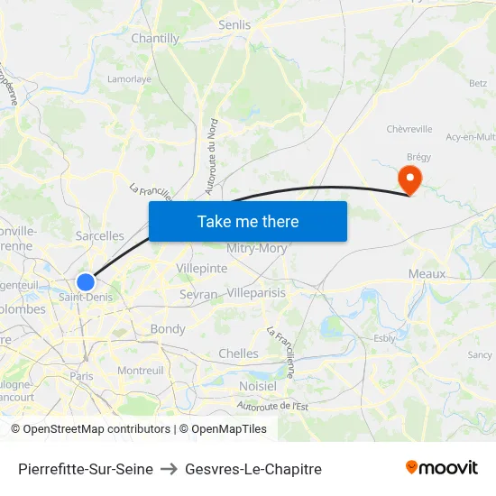 Pierrefitte-Sur-Seine to Gesvres-Le-Chapitre map