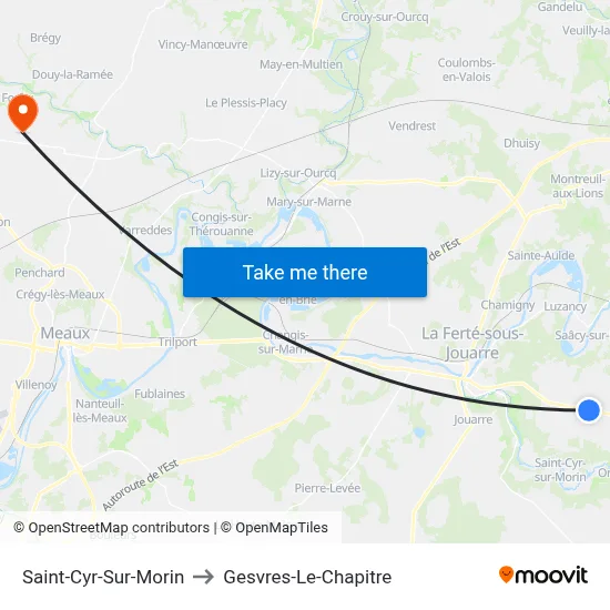 Saint-Cyr-Sur-Morin to Gesvres-Le-Chapitre map