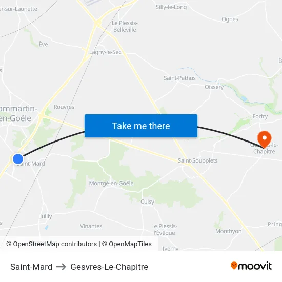 Saint-Mard to Gesvres-Le-Chapitre map