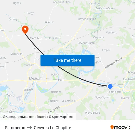 Sammeron to Gesvres-Le-Chapitre map
