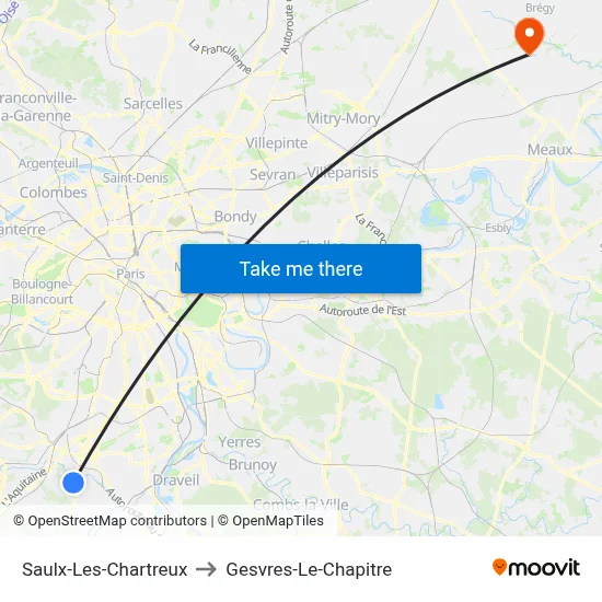 Saulx-Les-Chartreux to Gesvres-Le-Chapitre map