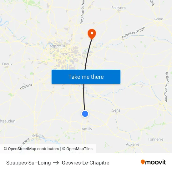 Souppes-Sur-Loing to Gesvres-Le-Chapitre map
