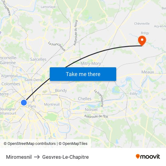 Miromesnil to Gesvres-Le-Chapitre map