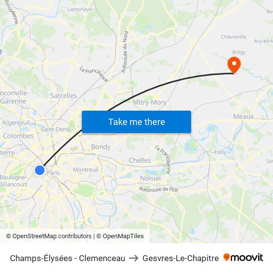 Champs-Élysées - Clemenceau to Gesvres-Le-Chapitre map