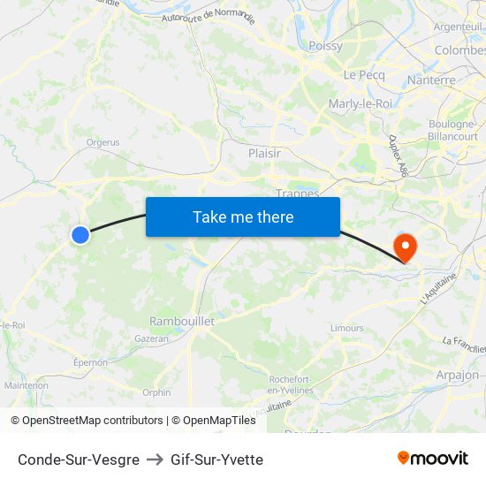 Conde-Sur-Vesgre to Gif-Sur-Yvette map