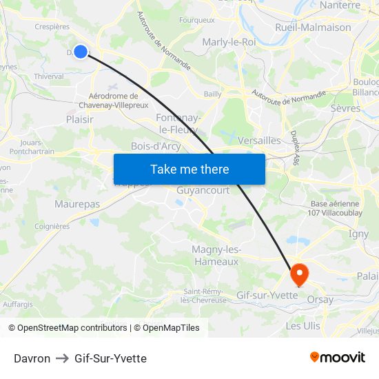 Davron to Gif-Sur-Yvette map