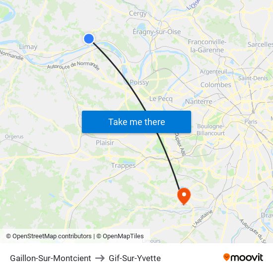 Gaillon-Sur-Montcient to Gif-Sur-Yvette map