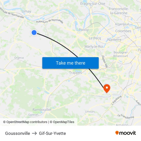 Goussonville to Gif-Sur-Yvette map