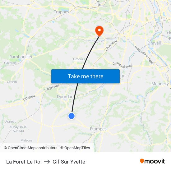 La Foret-Le-Roi to Gif-Sur-Yvette map