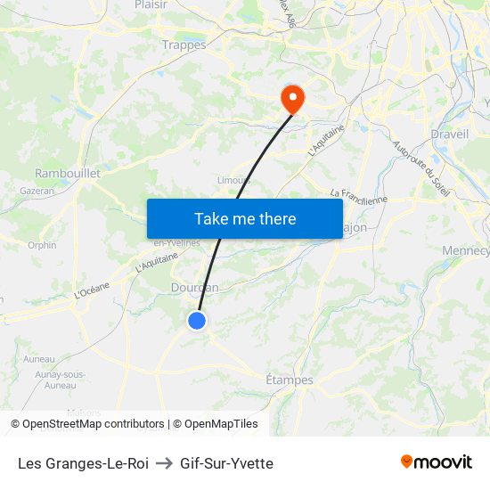 Les Granges-Le-Roi to Gif-Sur-Yvette map