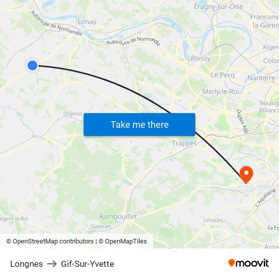 Longnes to Gif-Sur-Yvette map