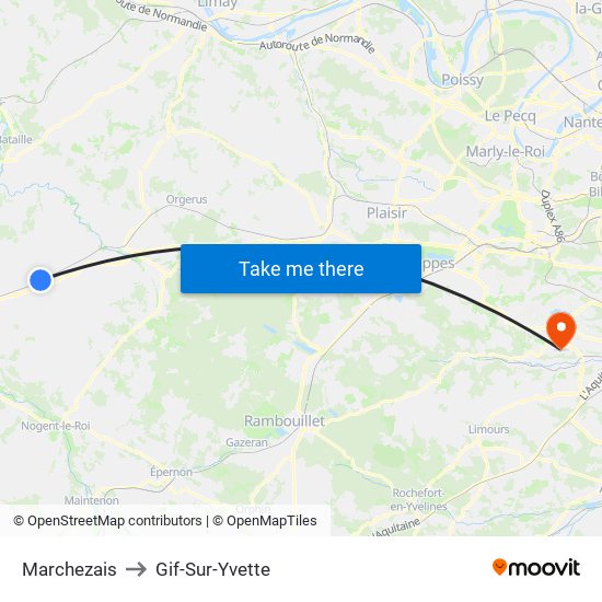 Marchezais to Gif-Sur-Yvette map